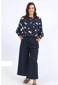 ELM Demi Spot Top - Navy