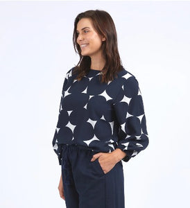 ELM Demi Spot Top - Navy