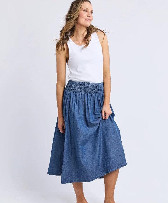 ELM Riley Lyocell Skirt - Denim Blue