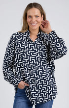 Load image into Gallery viewer, ELM Gemma Geo shirt - Navy/White
