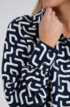 Load image into Gallery viewer, ELM Gemma Geo shirt - Navy/White
