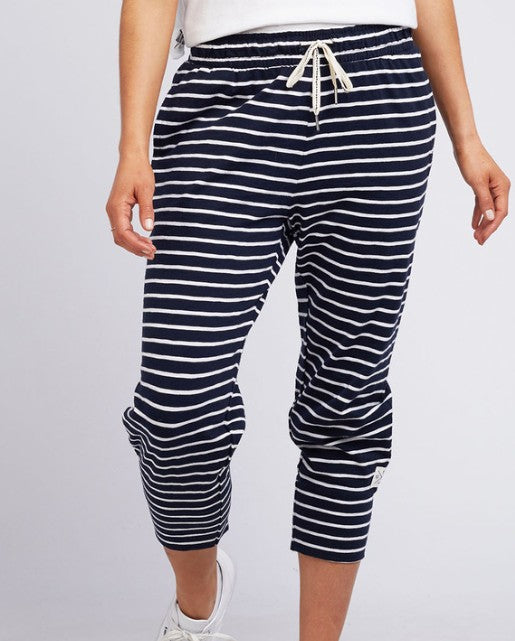 ELM Cotton Brunch Pant - Navy/white Stripe