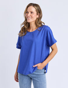 ELM Curtis Woven Tee - Ocean Blue