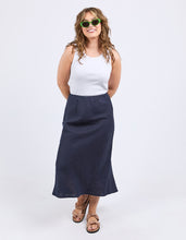 Load image into Gallery viewer, ELM Eleni Linen Skirt - Navy
