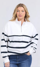 Load image into Gallery viewer, ELM Lane Zip Crew - White/Navy
