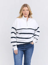 Load image into Gallery viewer, ELM Lane Zip Crew - White/Navy
