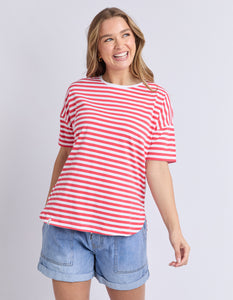 ELM Lauren S/S Tee - Cayenne/White