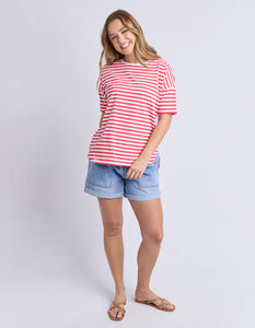 ELM Lauren S/S Tee - Cayenne/White