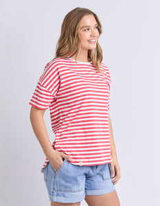 ELM Lauren S/S Tee - Cayenne/White
