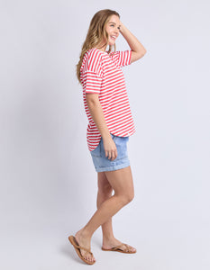 ELM Lauren S/S Tee - Cayenne/White