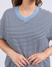 Load image into Gallery viewer, ELM Liv V Tee - Navy Stripe
