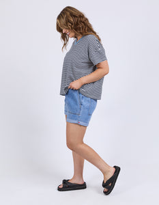 ELM Liv V Tee - Navy Stripe