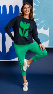 ELM Madeleine Stamer Crew Sweatshirt - Navy