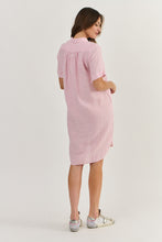 Load image into Gallery viewer, Enveloppe S/S Linen Dress - Soft Pink Stripe
