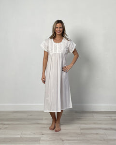 Edna Cotton Nightie - White