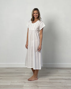 Edna Cotton Nightie - White