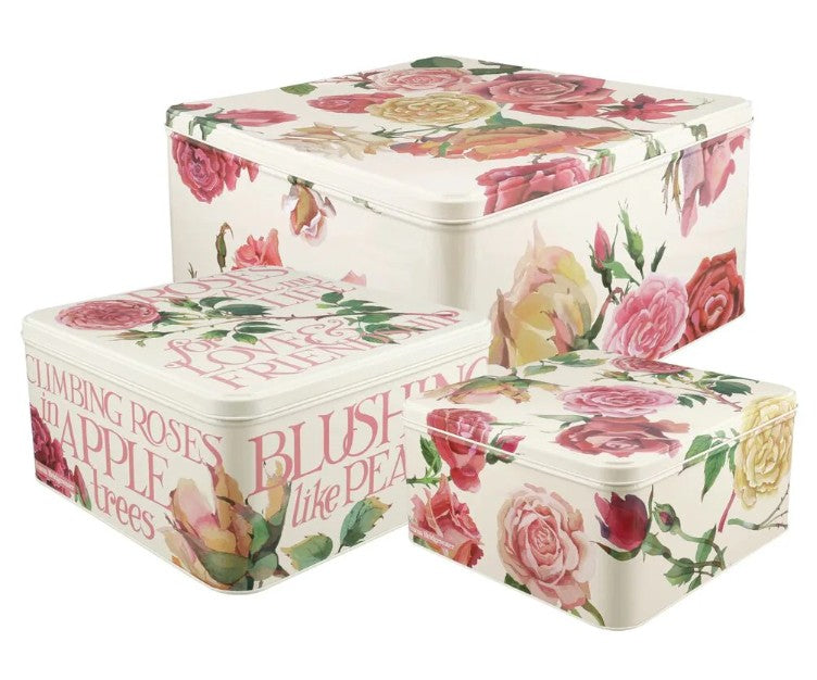 Emma Bridgewater Rose & Pink Large Square Tin