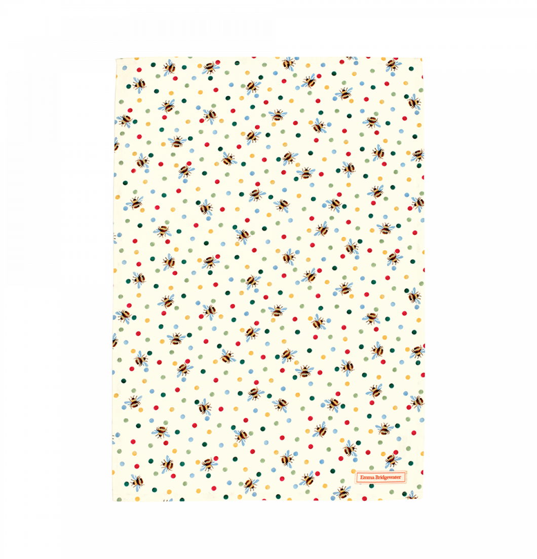 Emma Bridgewater Tea Towel - Bumble Bee Polka Dot