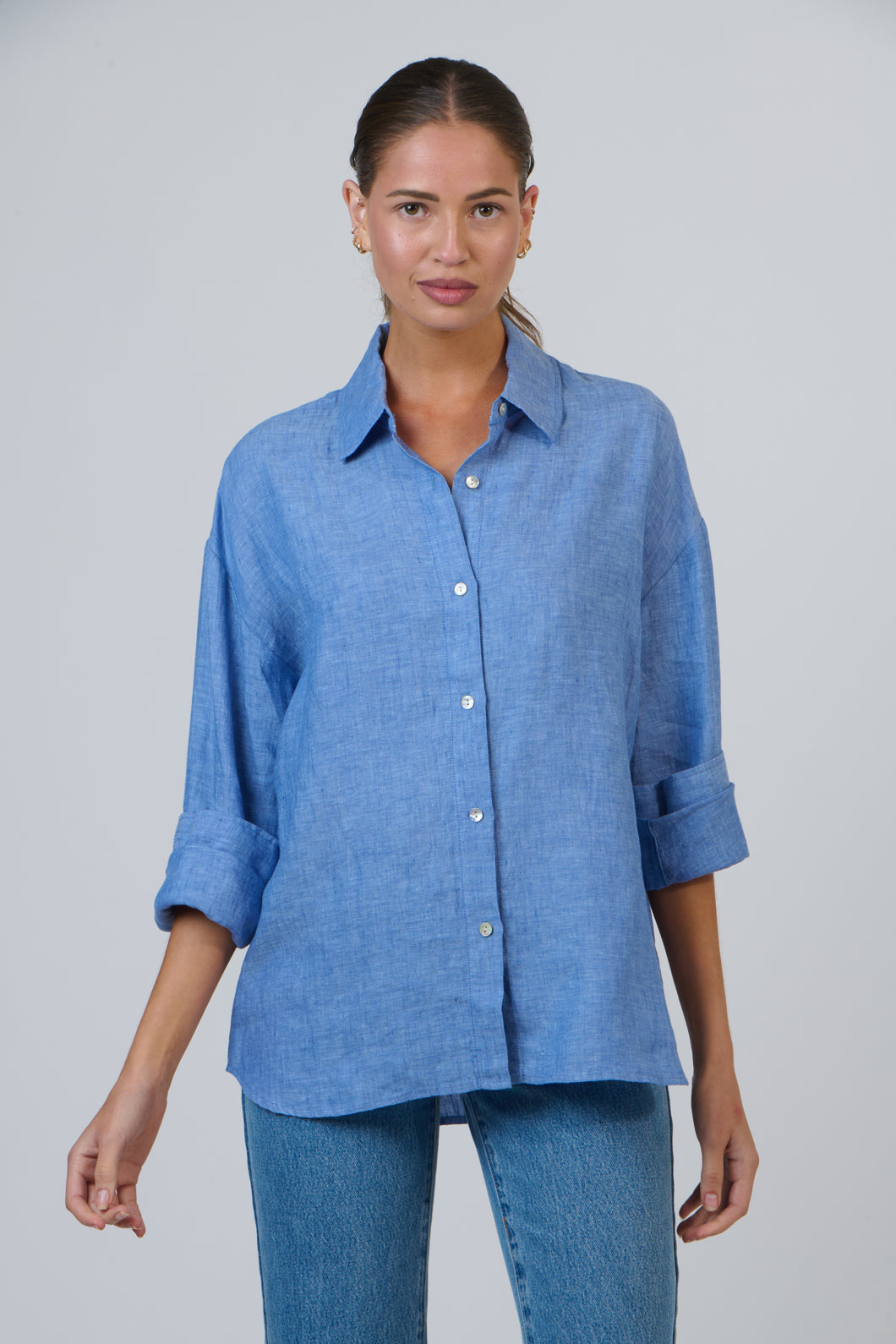 Enveloppe Linen Shirt - Azur