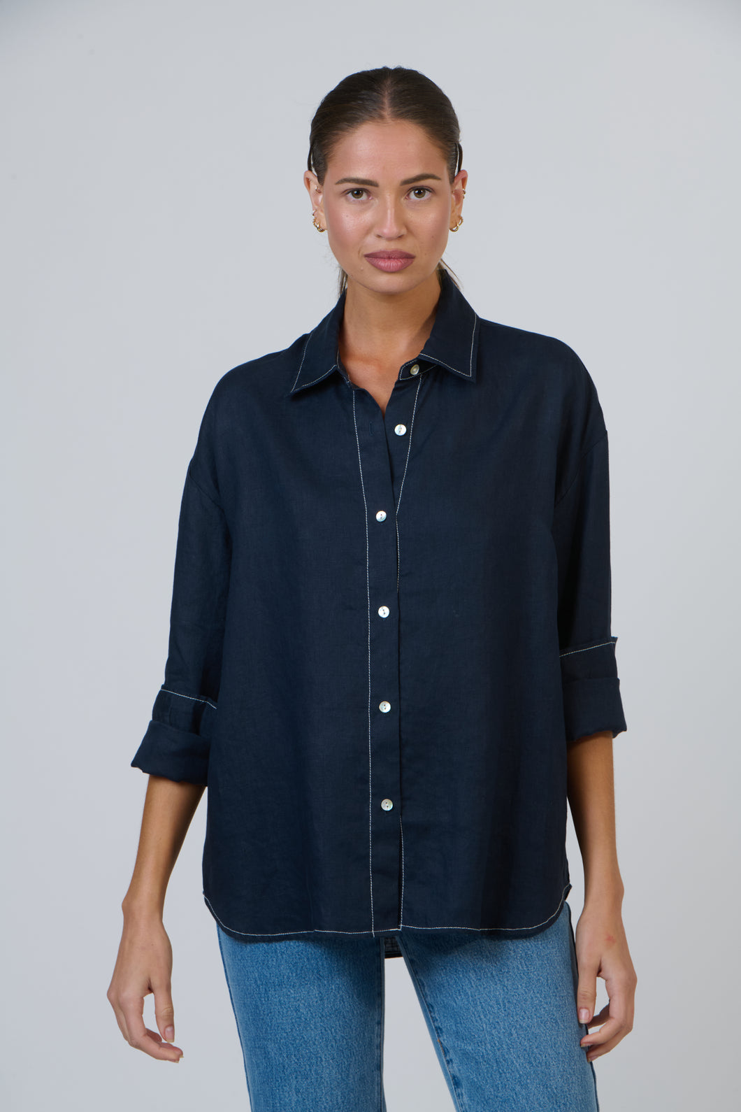 Enveloppe Linen Shirt - Marine