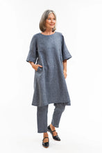 Load image into Gallery viewer, Eva Sunday Avery Dress - Navy Pinstripe
