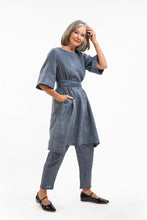 Load image into Gallery viewer, Eva Sunday Avery Dress - Navy Pinstripe
