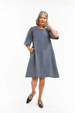 Load image into Gallery viewer, Eva Sunday Avery Dress - Navy Pinstripe

