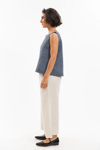 Eva Sunday Ellis Shelltop - Navy Pinstripe