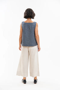 Eva Sunday Ellis Shelltop - Navy Pinstripe