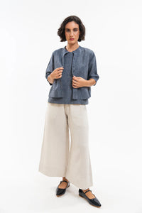 Eva Sunday Ellis Shelltop - Navy Pinstripe