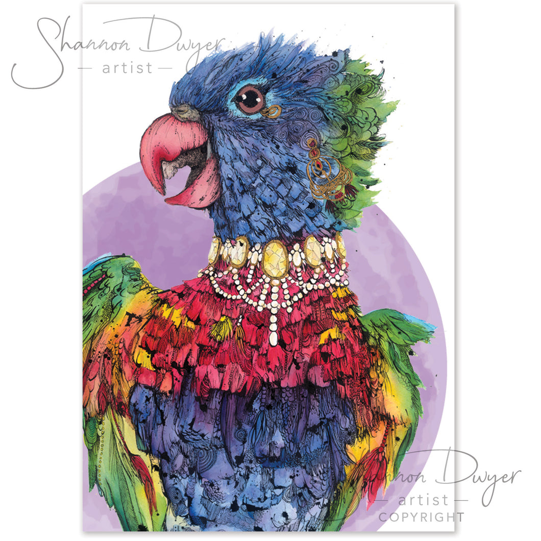 Shannon Dwyer Greeting Card - Rainbow Lorikeet