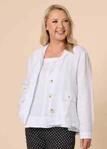 Gordon Smith Danielle Linen Jacket - White