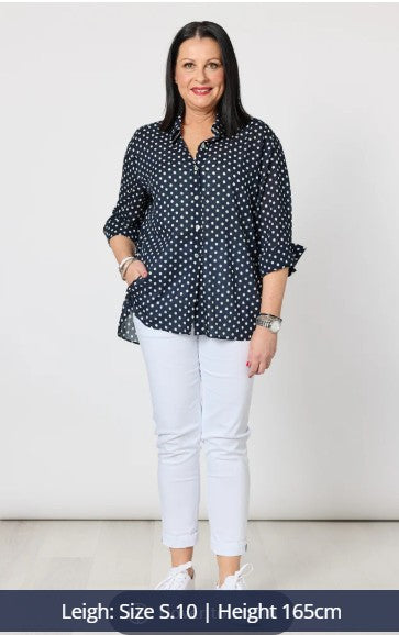 Gordon Smith Get Spotty Shirt - Navy/White