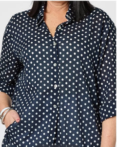 Gordon Smith Get Spotty Shirt - Navy/White