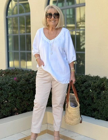 Gordon Smith Lino V Neck Top - White