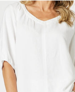 Gordon Smith Lino V Neck Top - White
