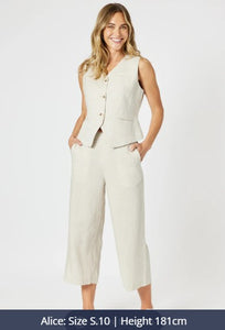 Gordon Smith Lino Wide Leg Pant - Natural