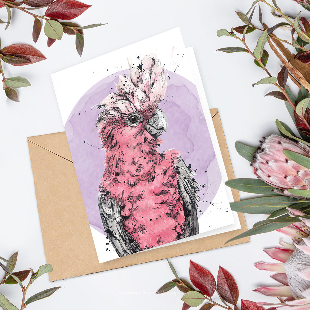 Shannon Dwyer Greeting Card - 'Flamin Galah'