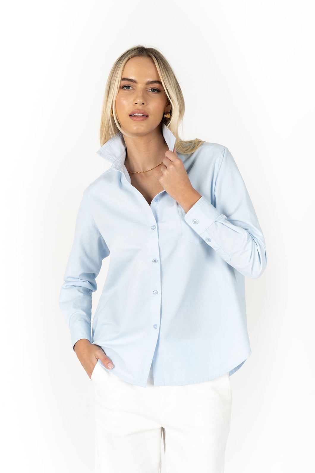 Humidity Boyfriend Shirt - Ice Blue