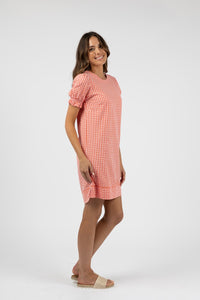 Humidity Zeta Shift Dress - Pink/Red Check