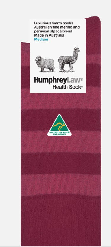 Humphrey Law Baby Alpaca Blend Stripe Socks - Berry