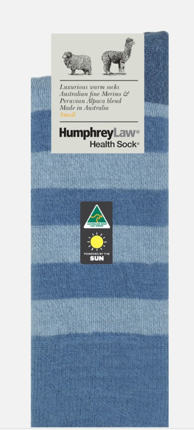 Humphrey Law Baby Alpaca Blend Stripe Socks - Denim