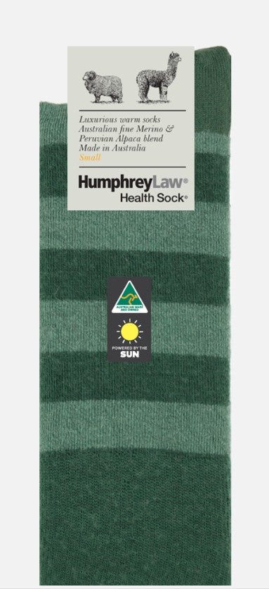 Humphrey Law Baby Alpaca Blend Stripe Socks - Forest Green