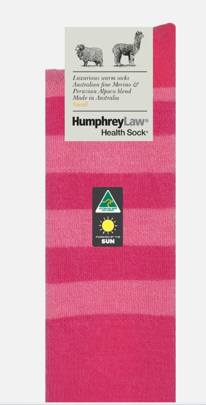 Humphrey Law Baby Alpaca Blend Stripe Socks - Hot Pink