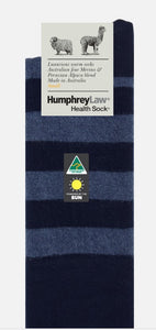 Humphrey Law Baby Alpaca Blend Stripe Socks - Navy
