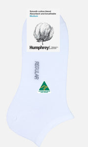 Humphrey Law Mercerised Cotton Ankle Sock - White