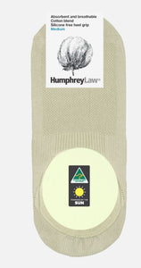 Humphrey Law Cotton Blend Invisible Sock with Silicone Free Heel Grip