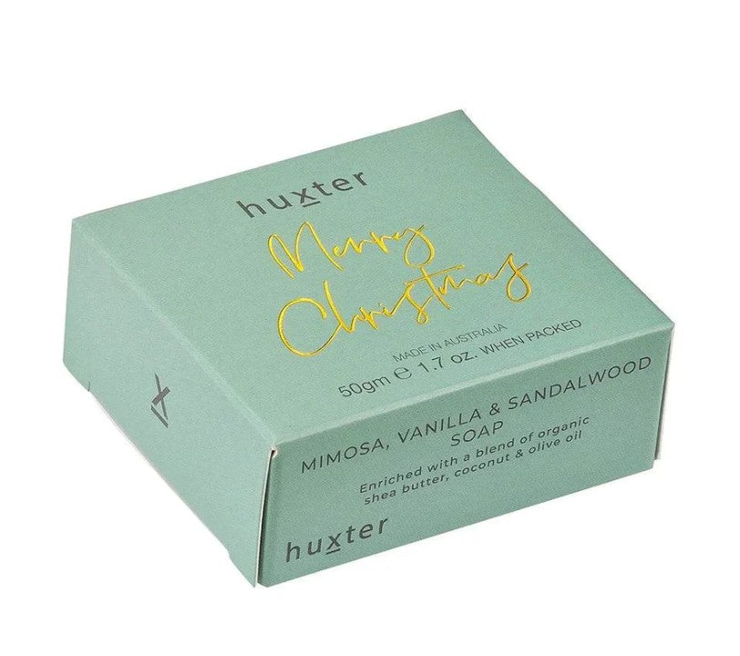 Huxter Mini Boxed Guest Soap - Merry Christmas Green