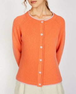 Irelands Eye Killiney Wool/Cashmere Cardigan - Coral