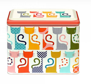 Kate Rhees Large Hinged Rectangle Tin - Cats